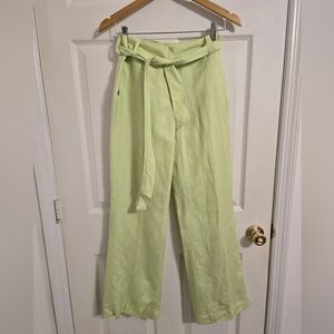 David N Women's Light Green Casual Linen Pants Size 4